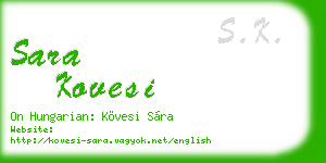 sara kovesi business card