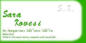 sara kovesi business card